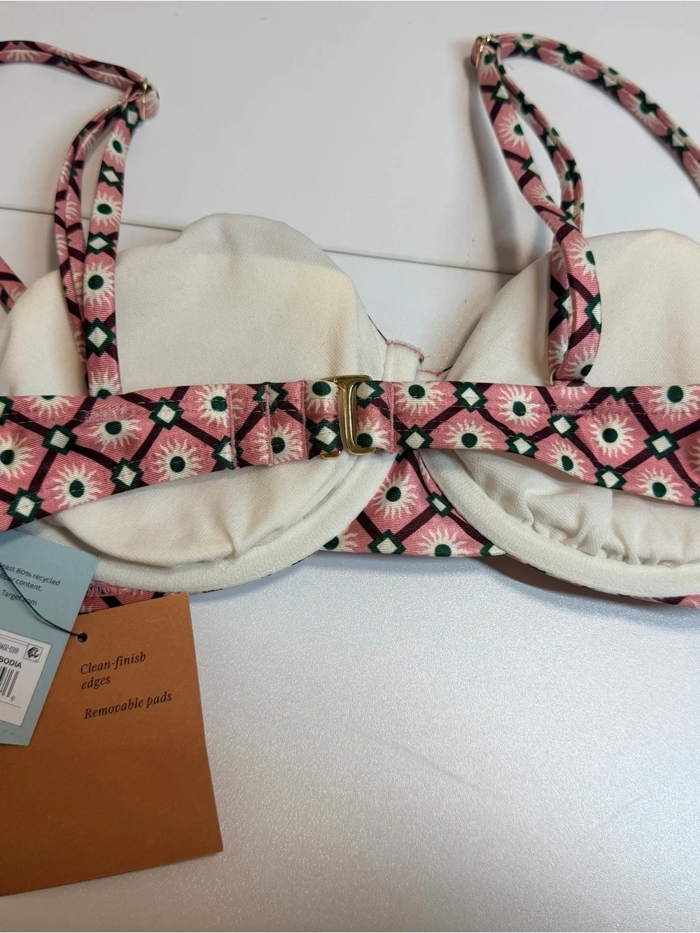Shade & Shore Pink Geometric Underwire Bikini Set